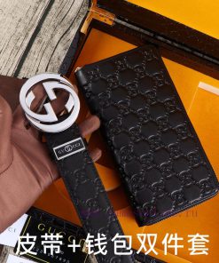 Gucci. Gucci two-piece setWooden box, belt+wallet, two-piece setGrade: Italian imported 100% x0kr1l42