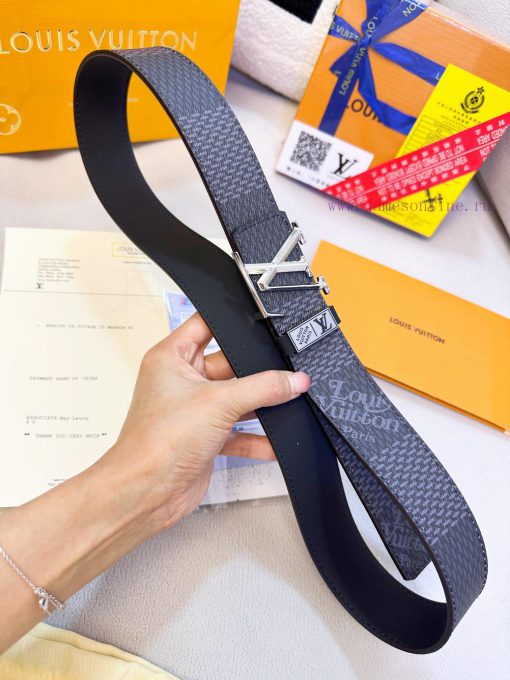 Belt LV Louis ReproductionBelt made of 100% head layer cowhide, ensuring a three-dimensional jz2ex0ch - Image 8