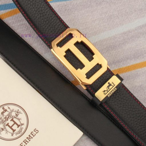 Belt and belt, automatic leather belt from Herm è sMen's belt material: 100% head layer cowh mkp63s6q - Image 4