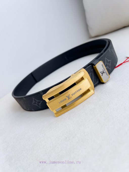 LV... Louis Vuitton Belt ️ Automatic BeltAutomatic buckle, made of pure steel material, with nrufbbj6 - Image 7
