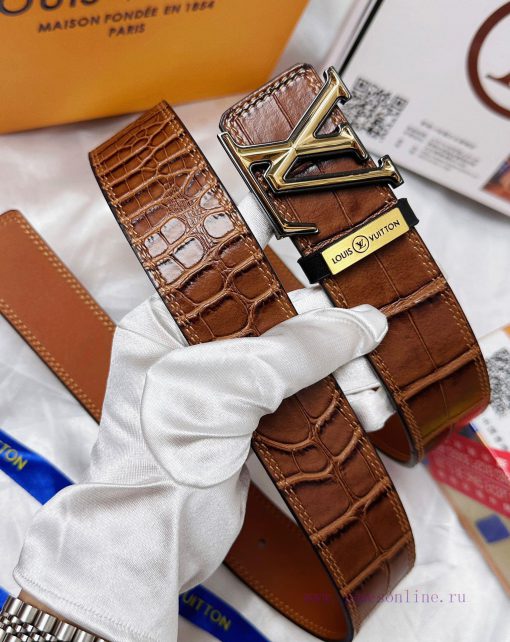 Belt LV Louis ReproductionThe waistband is made of 100% cowhide, ensuring a double layered t u6cp7umv - Image 4