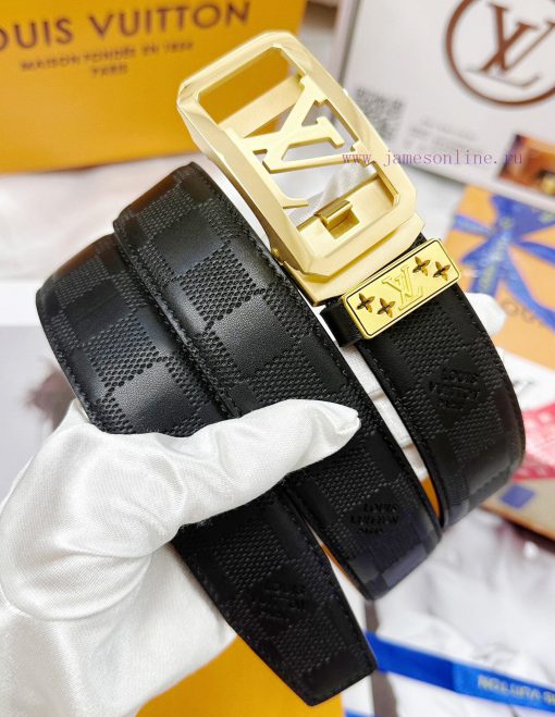 Belt LV Louis Vuitton automatic buckle-Belt replica The automatic belt series is made of 100 mu2hej8a - Image 3