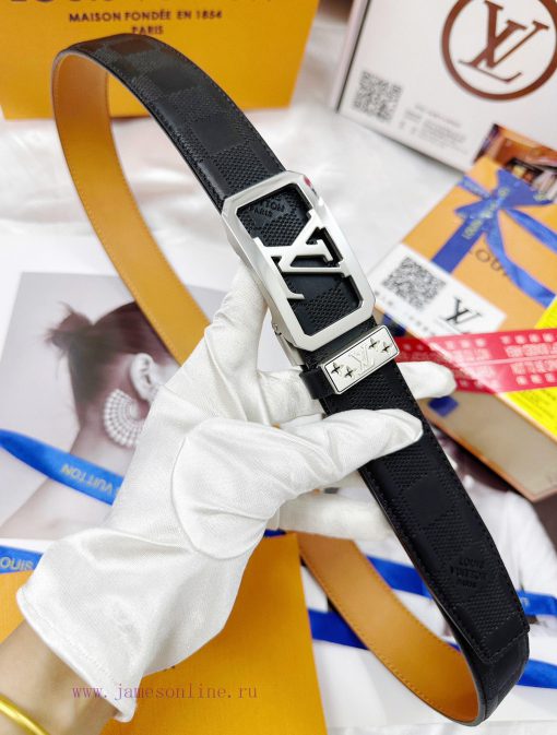Belt LV Louis Vuitton automatic buckle-Belt replica The automatic belt series is made of 100 u1iwgp7k - Image 10