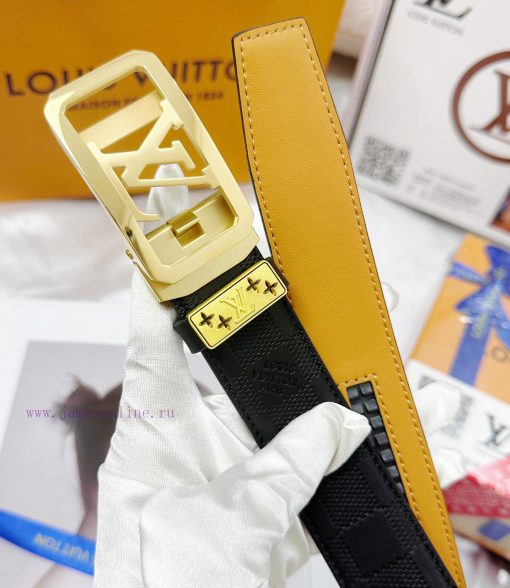 Belt LV Louis Vuitton automatic buckle-Belt replica The automatic belt series is made of 100 mu2hej8a - Image 10