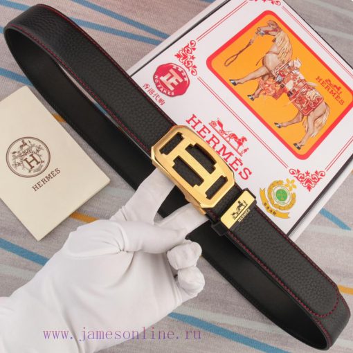 Belt and belt, automatic leather belt from Herm è sMen's belt material: 100% head layer cowh mkp63s6q - Image 3