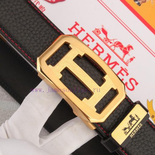 Belt and belt, automatic leather belt from Herm è sMen's belt material: 100% head layer cowh mkp63s6q - Image 8
