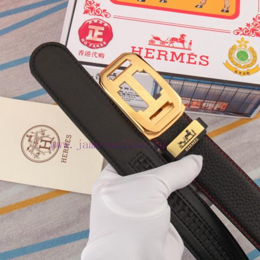 Belt and belt, automatic leather belt from Herm è sMen's belt material: 100% head layer cowh mkp63s6q - Image 9