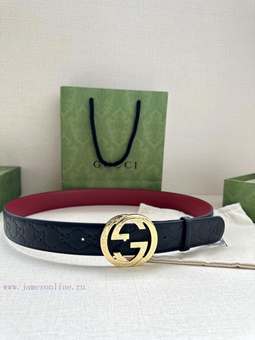 Width 4.0cm Gucci interlocking double G steel buckle, derived from modern style collection d b7ms00jt