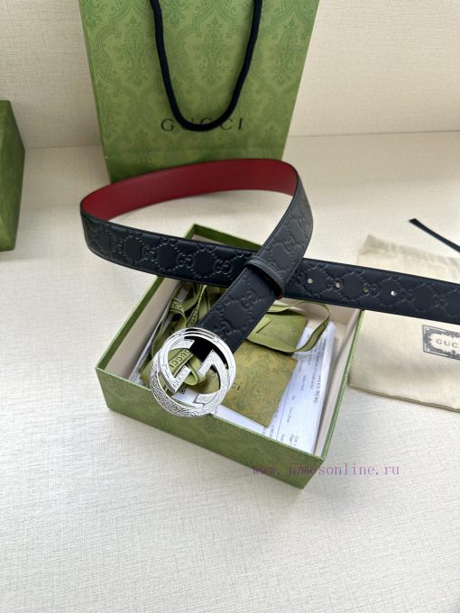 Width 4.0cm Gucci interlocking double G steel buckle, derived from modern style collection d b7ms00jt - Image 7
