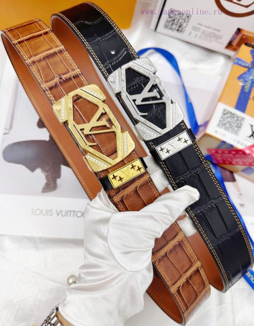 Belt LV Louis Vuitton replicaThe waistband is made of 100% cowhide, ensuring genuine leather 8uezsazd - Image 2