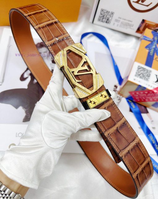 Belt LV Louis Vuitton replicaThe waistband is made of 100% cowhide, ensuring genuine leather 9e2fsavt - Image 7