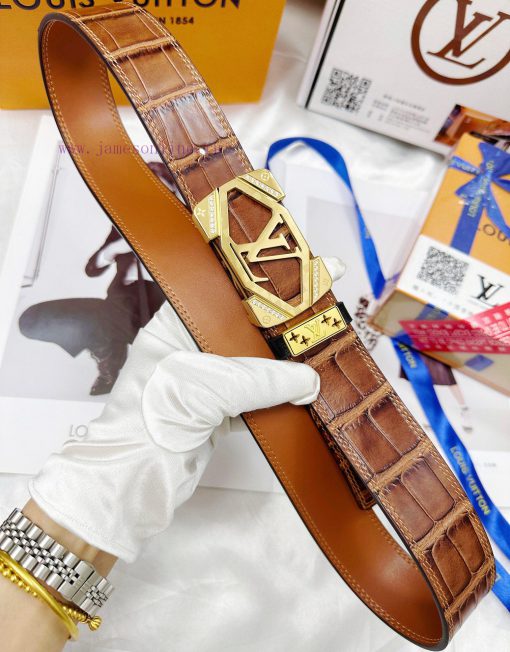 Belt LV Louis Vuitton replicaThe waistband is made of 100% cowhide, ensuring genuine leather 9e2fsavt - Image 9