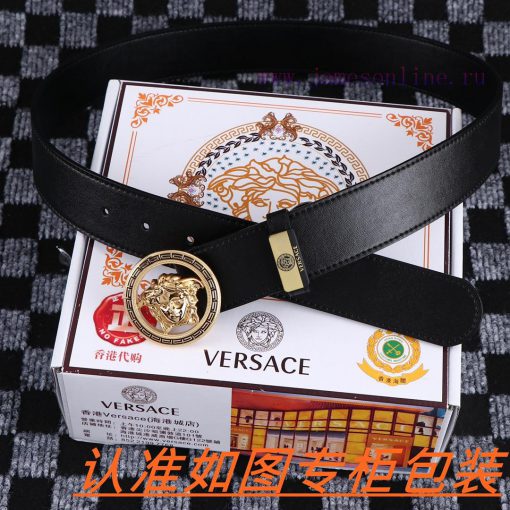 Men's belt VersaceMen's leather belt is made of 100% head layer cowhide, ensuring that the 2 smtqzary - Image 3