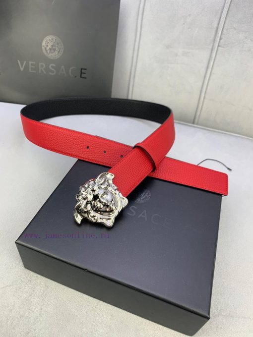 Width 4.0cm, Versace. This plain matte bottom waistband is adorned with the iconic Versace M i2l2zwjb - Image 3