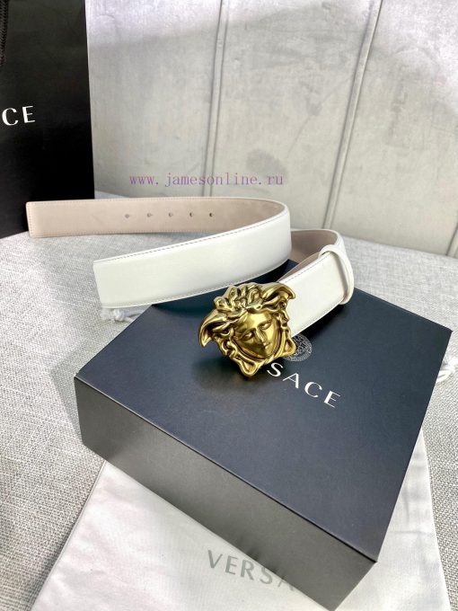 Width 4.0cm Versace This soft belt is adorned with a 3D Medusa belt buckle, which can be pai sz6m8mm6 - Image 4