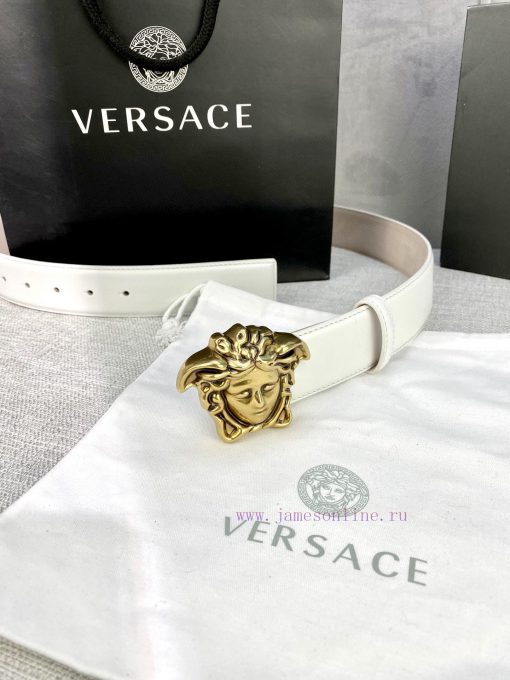 Width 4.0cm Versace This soft belt is adorned with a 3D Medusa belt buckle, which can be pai sz6m8mm6 - Image 5