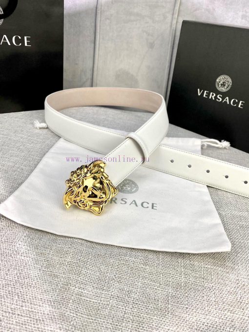 Width 4.0cm Versace This soft belt is adorned with a 3D Medusa belt buckle, which can be pai lhczyu7d - Image 7