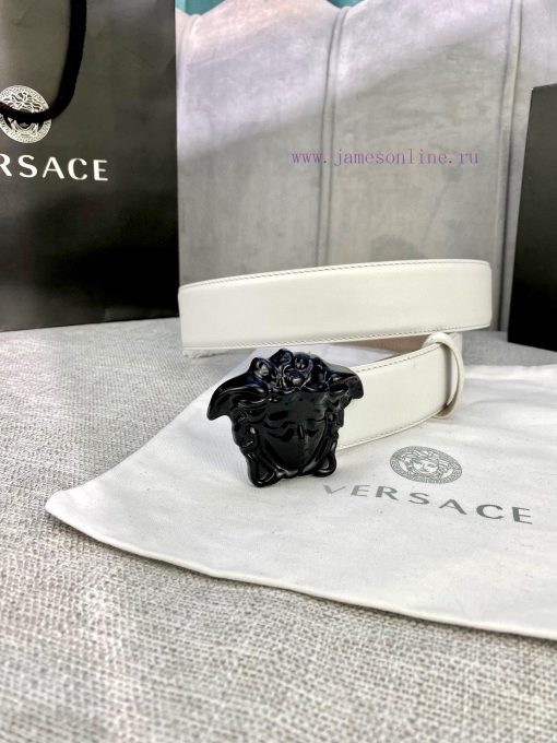 Width 4.0cm Versace This soft belt is adorned with a 3D Medusa belt buckle, which can be pai lhczyu7d - Image 10