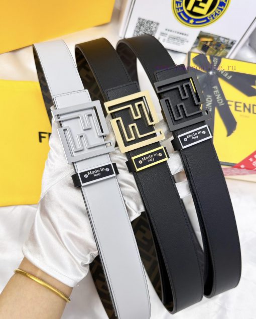Belt FENDI Fendi ReproductionThe waistband is made of 100% cowhide, ensuring a double-layer yljkbgwv - Image 2