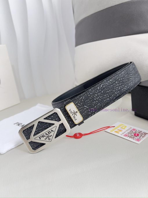 Prada PRADA ️ Belt and beltBuckle, classic pure steel material buckle, top layer cowhide, ph wx81v9v7