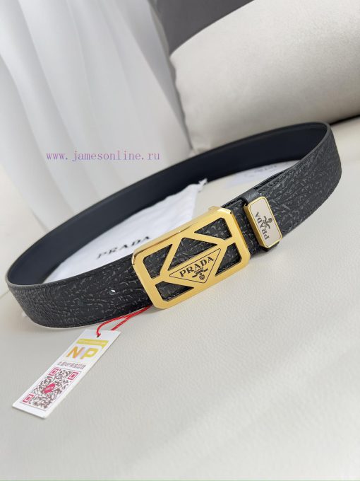 Prada PRADA ️ Belt and beltBuckle, classic pure steel material buckle, top layer cowhide, ph 3c2pber5 - Image 7