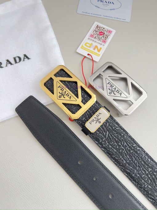 Prada PRADA ️ Belt and beltBuckle, classic pure steel material buckle, top layer cowhide, ph 3c2pber5 - Image 10
