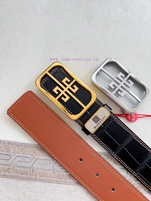 Givenchy GIVENCHY Belt ️ BeltBuckle, smooth buckle made of pure steel material, leather belt 97oh11xl - Image 10