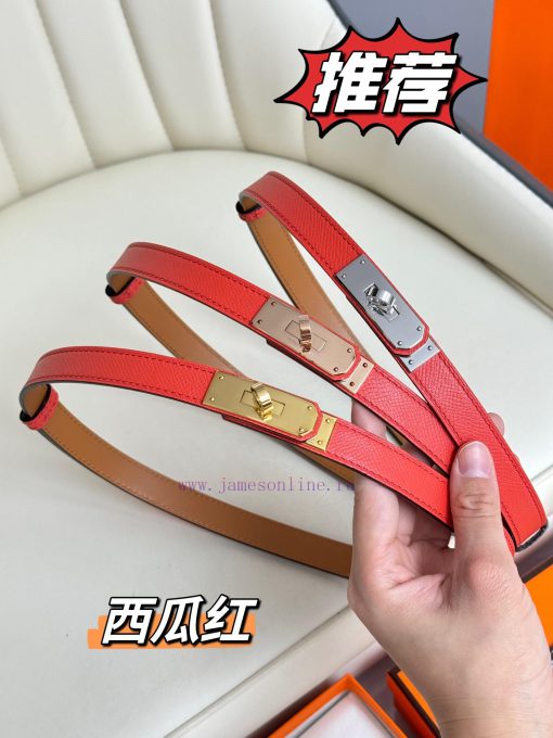 Hermes Women's BeltFull set of 1.8mm women's Kelly original imported leather K gold/platinum mwvij56p - Image 2