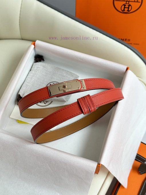 Hermes Women's BeltFull set of 1.8mm women's Kelly original imported leather K gold/platinum spg4czyr - Image 4