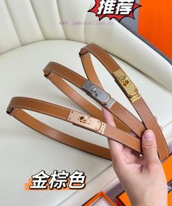 Hermes Women's BeltFull set of 1.8mm women's Kelly original imported leather K gold/platinum ji7brdq5