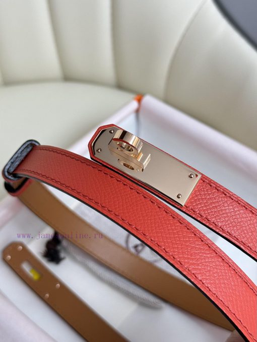 Hermes Women's BeltFull set of 1.8mm women's Kelly original imported leather K gold/platinum spg4czyr - Image 8