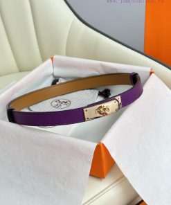 Hermes Women's BeltFull set of 1.8mm women's Kelly original imported leather K gold/platinum 7obj9qf8