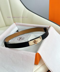 Hermes Women's BeltFull set of 1.8mm women's Kelly original imported leather K gold/platinum knwb31qo