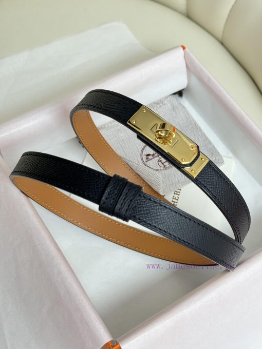 Hermes Women's BeltFull set of 1.8mm women's Kelly original imported leather K gold/platinum ods0vatj - Image 5