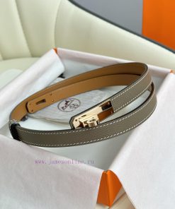 Hermes Women's BeltFull set of 1.8mm women's Kelly original imported leather K gold/platinum fhzjntrw