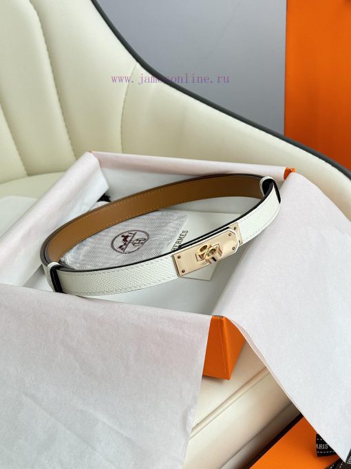 Hermes Women's BeltFull set of 1.8mm women's Kelly original imported leather K gold/platinum pe9cr1al - Image 2