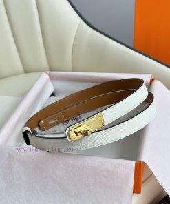 Hermes Women's BeltFull set of 1.8mm women's Kelly original imported leather K gold/platinum 0xcapdp4