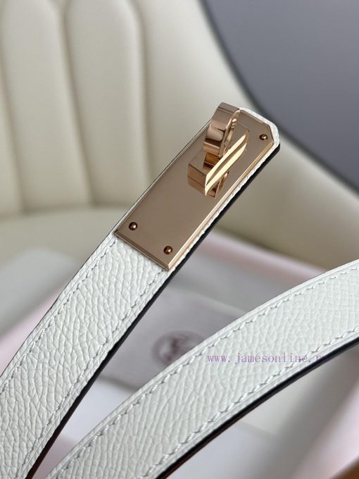 Hermes Women's BeltFull set of 1.8mm women's Kelly original imported leather K gold/platinum pe9cr1al - Image 7