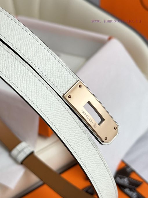 Hermes Women's BeltFull set of 1.8mm women's Kelly original imported leather K gold/platinum pe9cr1al - Image 8
