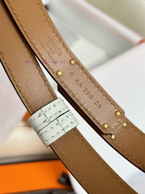 Hermes Women's BeltFull set of 1.8mm women's Kelly original imported leather K gold/platinum 0xcapdp4 - Image 6