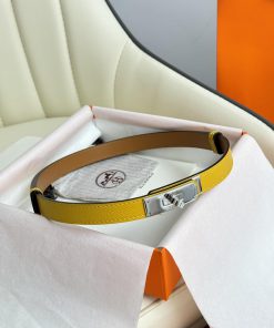 Hermes Women's BeltFull set of 1.8mm women's Kelly original imported leather K gold/platinum 9kcpouxp