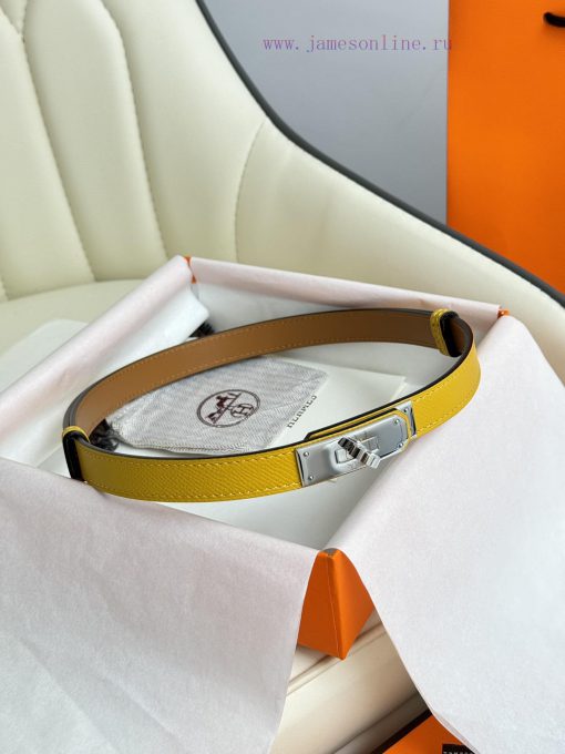 Hermes Women's BeltFull set of 1.8mm women's Kelly original imported leather K gold/platinum 9kcpouxp - Image 2
