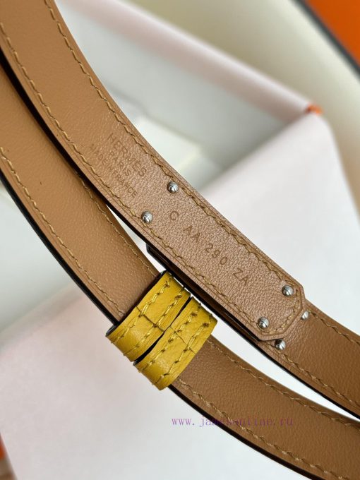 Hermes Women's BeltFull set of 1.8mm women's Kelly original imported leather K gold/platinum 9kcpouxp - Image 6