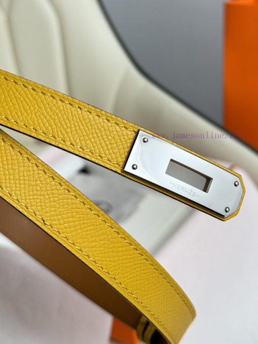 Hermes Women's BeltFull set of 1.8mm women's Kelly original imported leather K gold/platinum 9kcpouxp - Image 8
