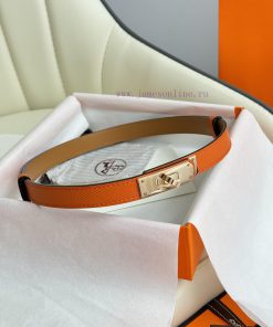Hermes Women's BeltFull set of 1.8mm women's Kelly original imported leather K gold/platinum rtmbj160