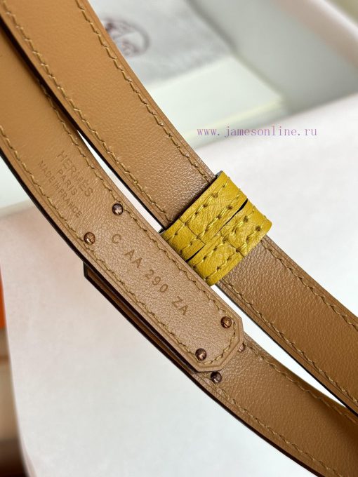 Hermes Women's BeltFull set of 1.8mm women's Kelly original imported leather K gold/platinum bygik8gm - Image 6