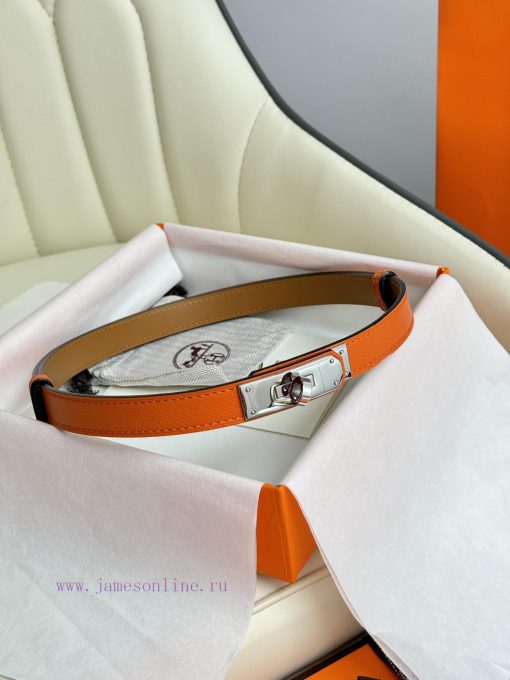 Hermes Women's BeltFull set of 1.8mm women's Kelly original imported leather K gold/platinum q1xcc1wt - Image 2