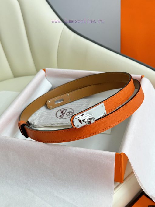 Hermes Women's BeltFull set of 1.8mm women's Kelly original imported leather K gold/platinum q1xcc1wt - Image 3