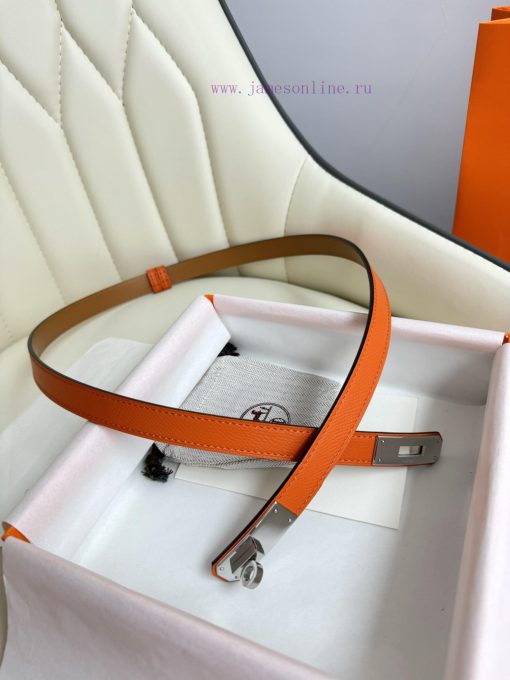 Hermes Women's BeltFull set of 1.8mm women's Kelly original imported leather K gold/platinum q1xcc1wt - Image 4