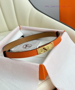 Hermes Women's BeltFull set of 1.8mm women's Kelly original imported leather K gold/platinum v6mybcch
